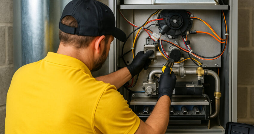 Furnace maintenance.